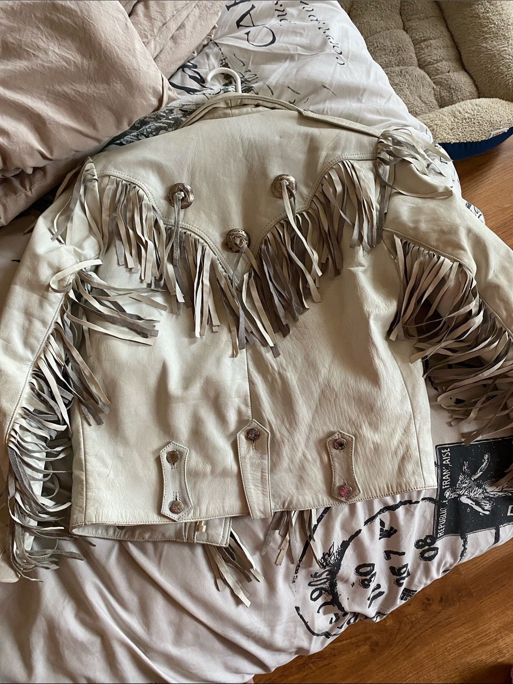 VINTAGE 80’s genuine leather fringe motorcycle jacket - Picture 4 of 12